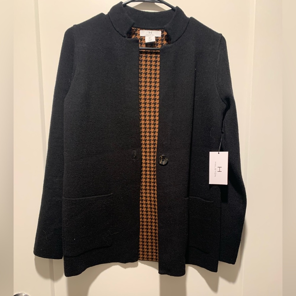 NWT Halston Heritage Black Coat/Cardigan